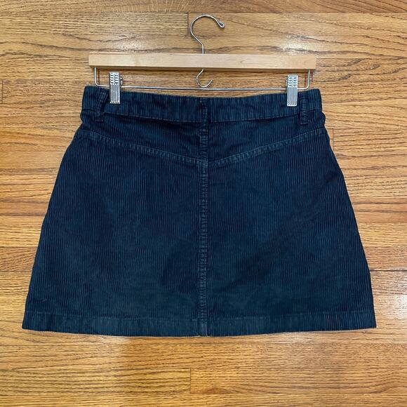 Free People Ray Corduroy Mini Skirt Black Sz 6 100% Cotton High Waist - Picture 10 of 10
